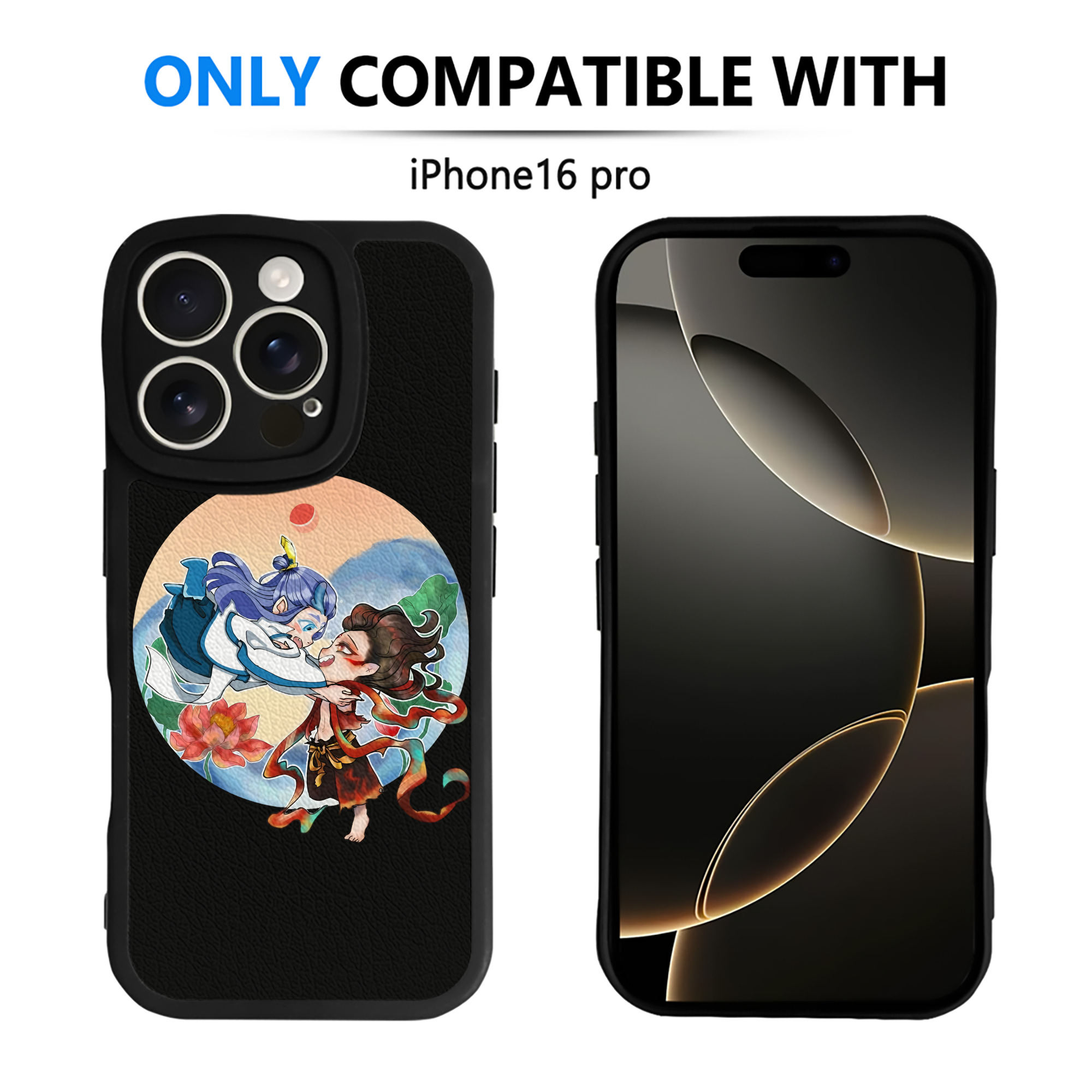（画像用） Ne Zha 2 ナタ 魔童の大暴れ 【iPhone 16シリーズ対応】シリコンスマホケース（レザー調） 材質：シリコン